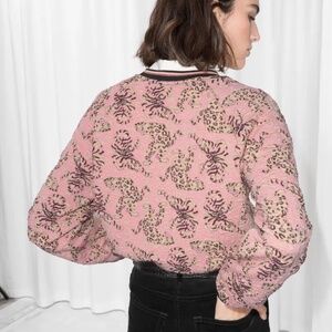 & Other Stories Cheetah Tiger Print Pink Pullover